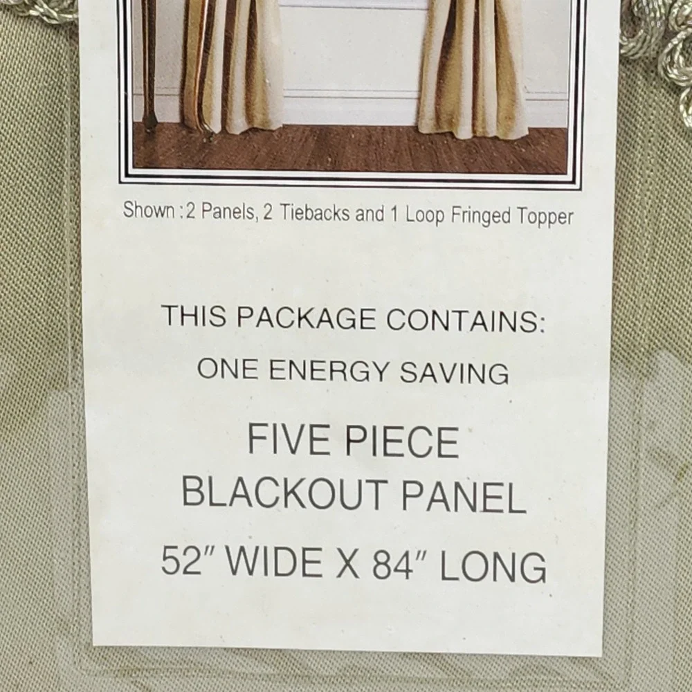 VTG Burlington Energy Saving Blackout‎ Drapery Panels 5 Piece Sage/Green 52